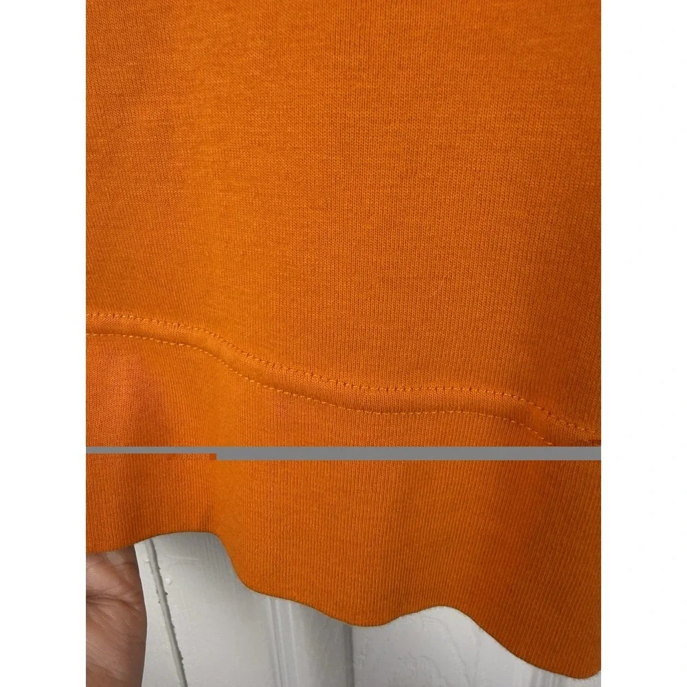 Tory Burch Women Orange Ribbed Short Sleeve Polo‎ Shirt Size Large